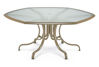 Picture of Telescope Casual Glass Top Table, 64" Hexagonal Dining Table w/ hole Ogee Rim