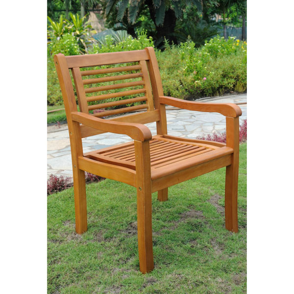 Picture of Royal Tahiti Bar Harbor Set of 2 Arm Chair - Brown Stain