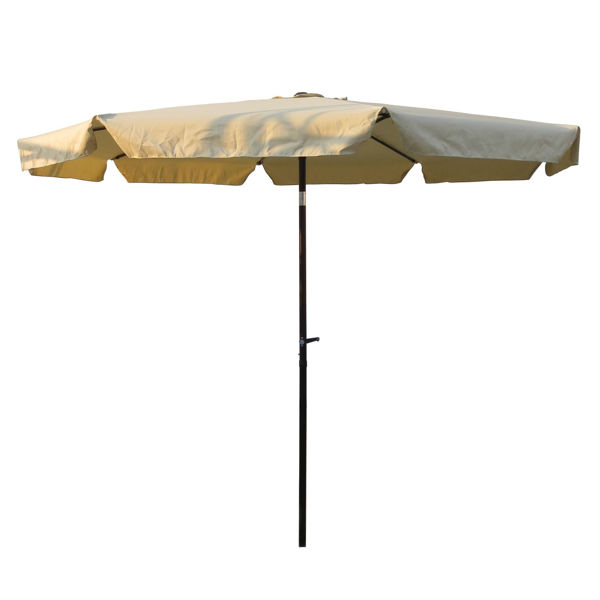 Picture of Outdoor 10 Foot Aluminum Umbrella with Flaps - Beige