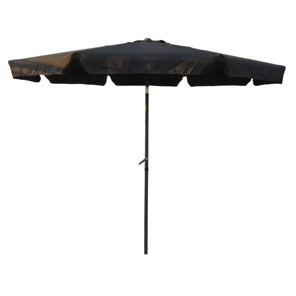 Picture of Outdoor 10 Foot Aluminum Umbrella with Flaps - Black