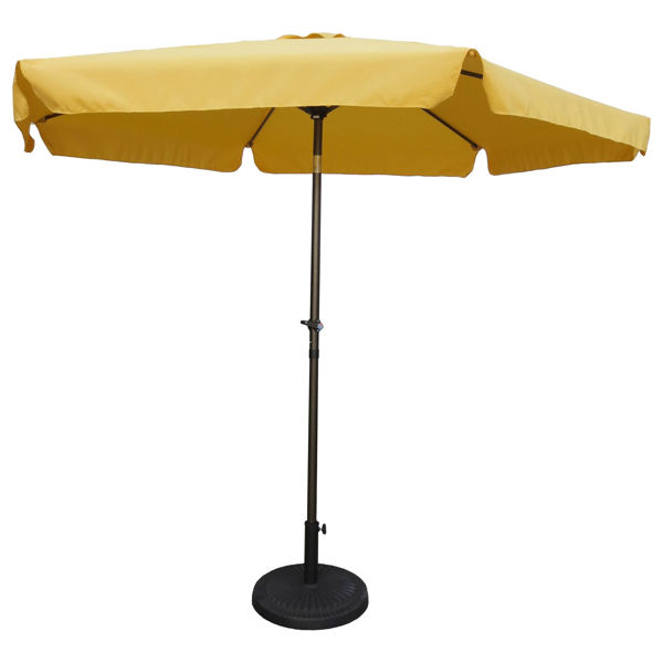 Picture of Outdoor 9 Foot Aluminum Umbrella With Flaps - Lemon Yellow/Bronze