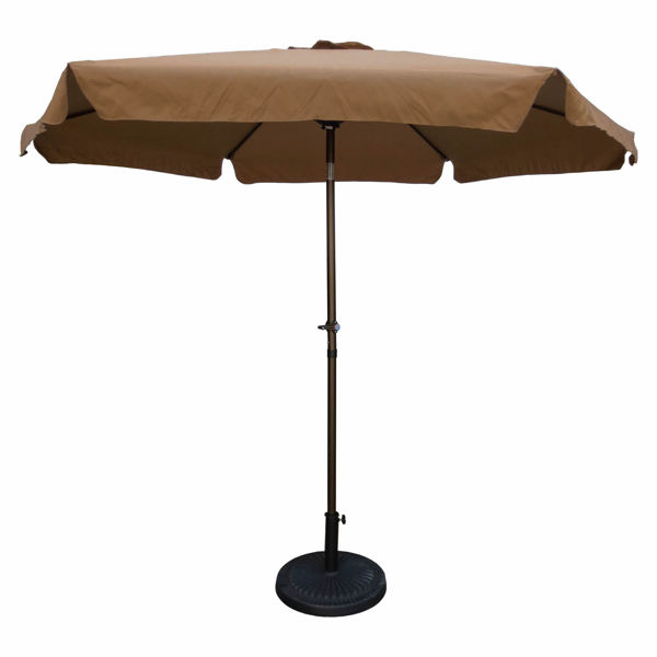 Picture of Outdoor 9 Foot Aluminum Umbrella With Flaps - Chocolate/Coffee