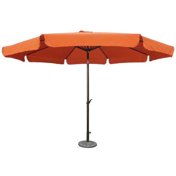 Picture of Outdoor 12 Foot Aluminum Umbrella With Flaps  - Tangerine Dream/Bronze