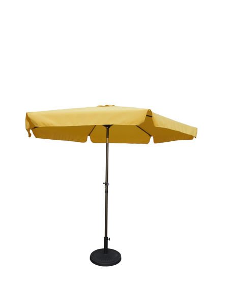 Picture of Outdoor 12 Foot Aluminum Umbrella With Flaps  - Lemon Yellow/Bronze