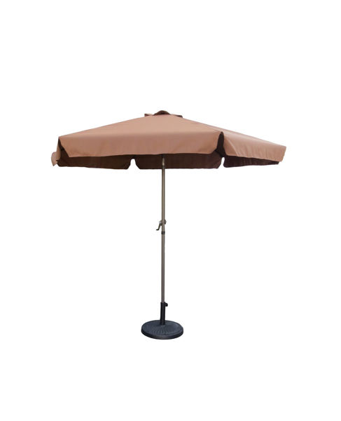 Picture of Outdoor 12 Foot Aluminum Umbrella With Flaps  - Chocolate/Coffee