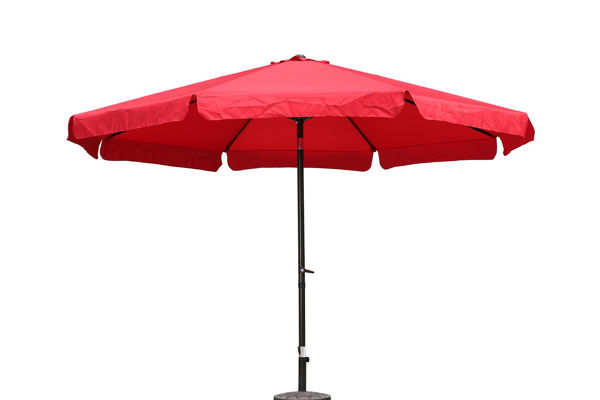 Picture of Outdoor 12 Foot Aluminum Umbrella With Flaps  - Ruby Red/Bronze