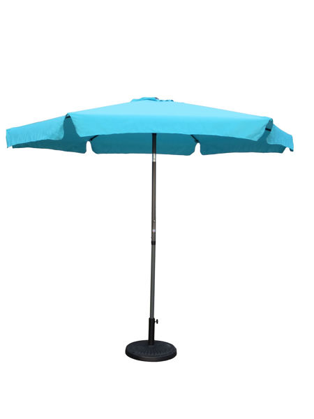 Picture of Outdoor 12 Foot Aluminum Umbrella With Flaps  - Aqua Blue/Dk. Grey