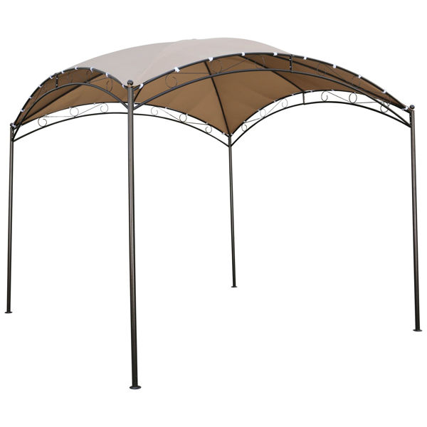 Picture of Square 10 Foot Dome Top Gazebo - Khaki/Bronze