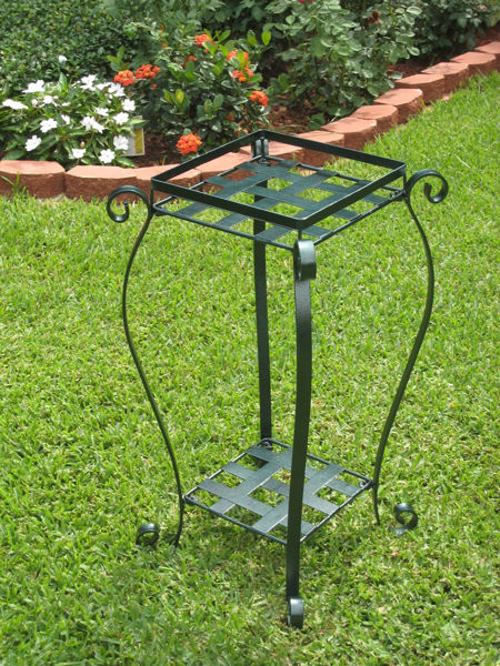 Picture of Iron Square Plant Stand - Verdi Green