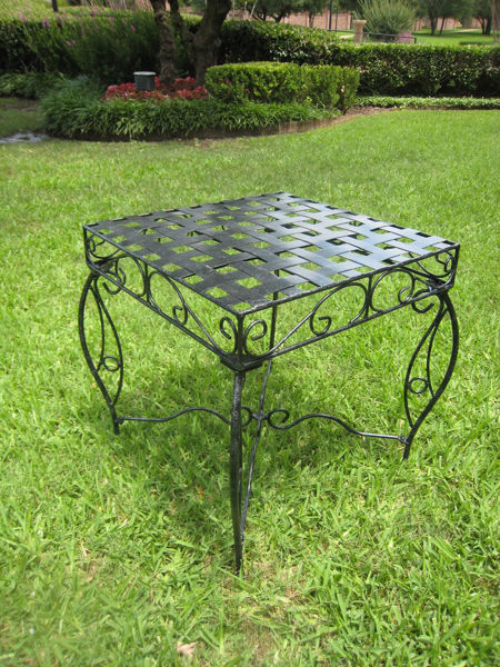 Picture of Mandalay  Iron Square Side Table - Antique Black