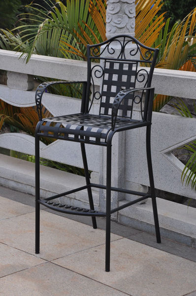 Picture of Set of 2 Mandalay Iron Bar Height Chair - Antique Black