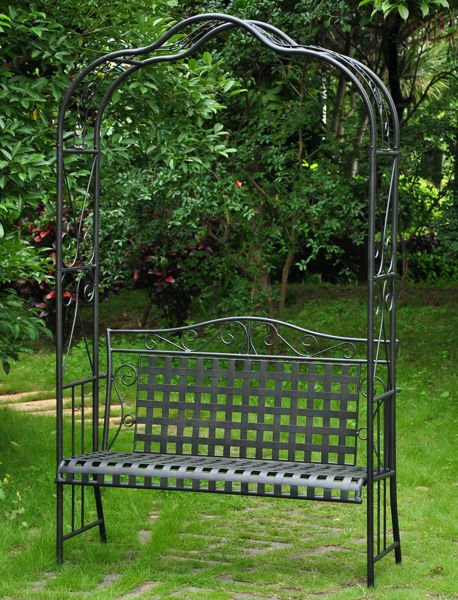 Picture of Mandalay Iron Arbor Bench - Antique Black