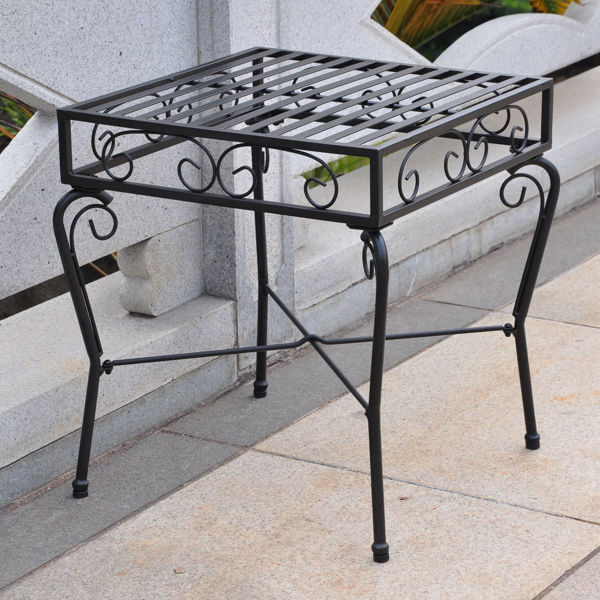 Picture of Tropico Iron Side Table - Antique Black