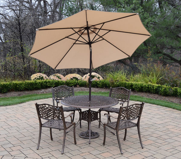 Patio Store. Capitol Cast Aluminum 7 Pc. Dining set with 48-inch table ...