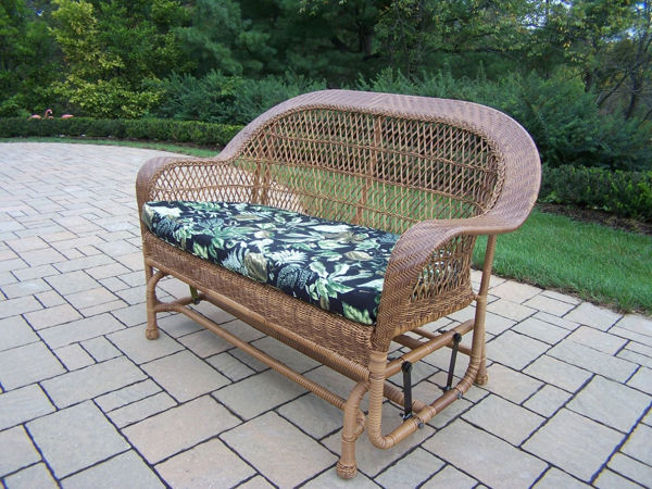 Wicker glider bench new arrivals