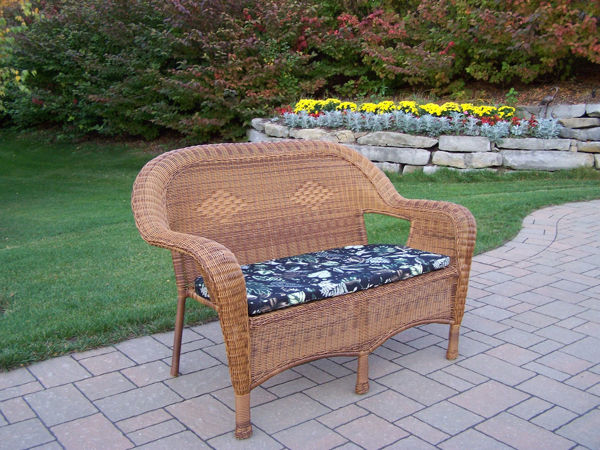 Picture of Resin Wicker Loveseat with Cushion - Natural