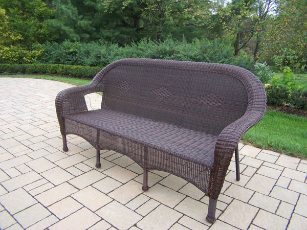 Picture of Resin Wicker 3-Person Settee - Coffee