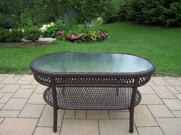 Picture of Elite Resin Wicker 37.5 x 20-inch Coffee Table  - Coffee