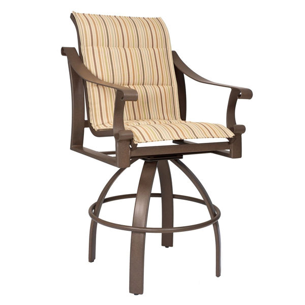 Picture of Woodard Bungalow Padded Sling Swivel Counter Stool