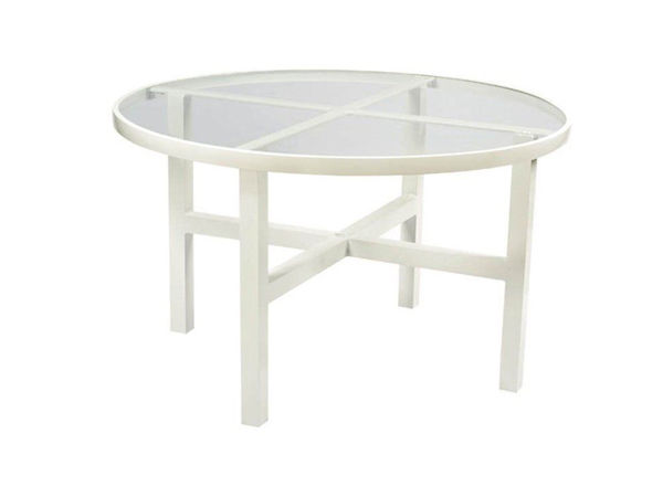 Picture of Woodard Elite Tables in Aluminum with Obscure Glass 48" Round Dining Table