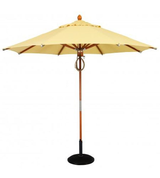Picture of Woodard Market Umbrellas 9 Foot Pulley - Teak Stain Hardwood